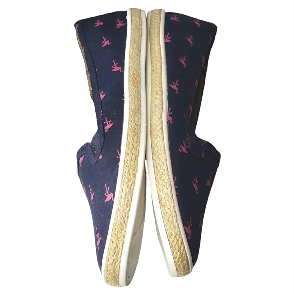 Aerosoles Flamingo Print Preppy Summer Sneaker Loafer Espadrille Vacation Flats